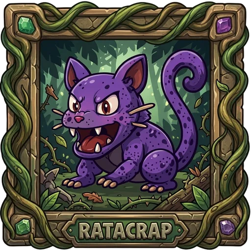 Ratacrap, an angry purple rat in the jungle